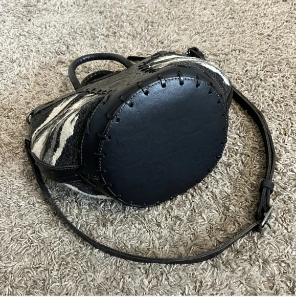 RRL Aztec Tooled Leather And Carpet Bag - Picture 7 of 11